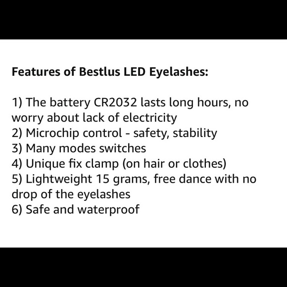 NRFP LED Flashing Eye Lashes Sound Control Unisex - Picture 9 of 13